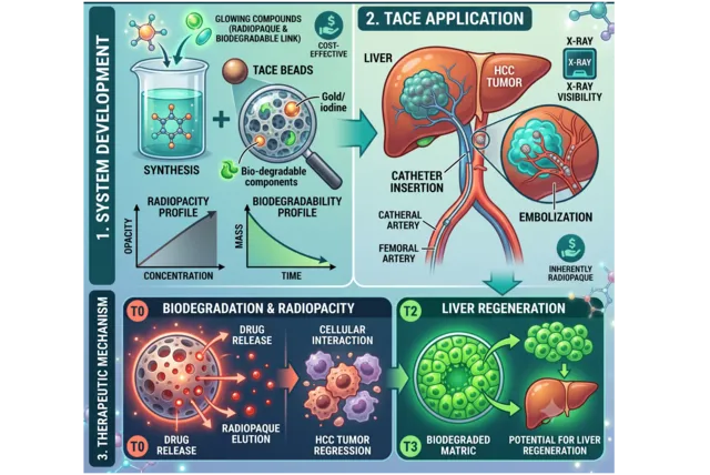 Development of an inherently radiopaque, biodegradable and cost-effective TACE system with liver regeneration potential for the treatment of Hepatocellular carcinoma