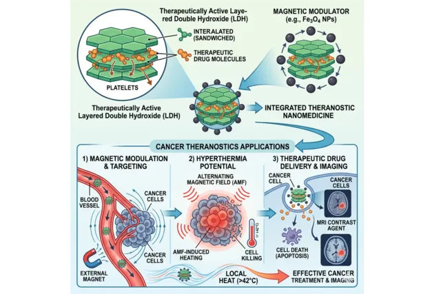 Development of Magnetically modulated therapeutically active layered double hydroxide as a nanomedicine with hyperthermia potential for cancer theranostics